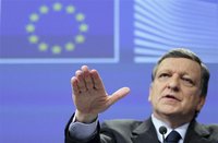 European Commission President Jose Manuel Barroso gestures as he addresses a news conference at the EU Commission headquarters in Brussels M