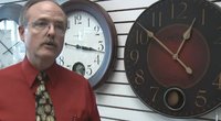 Some of the available clocks at Teerman's in Downtown Holland being showcased.