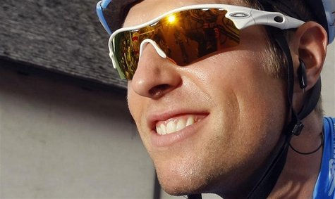 Garmin-Barracuda's Ryder Hesjedal of Canada smiles as he waits for the start of the 149-km Stage 18 of the Giro d'Italia from San Vito di Ca Garmin-Barracuda's Ryder Hesjedal of Canada smiles as he waits for the start of the 149-km Stage 18 of the Giro d'Italia from San Vito di Ca