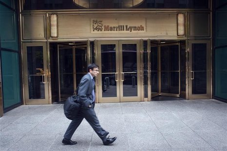 A man walks past the Merrill Lynch building in New York, May 7, 2012. REUTERS/Keith Bedford A man walks past the Merrill Lynch building in New York, May 7, 2012. REUTERS/Keith Bedford