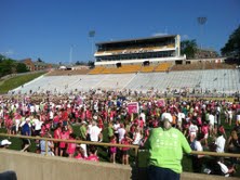 Girls on the Run, just before the run at Waldo Stadium. Girls on the Run, just before the run at Waldo Stadium.