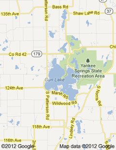 Google map of Gun Lake in Barry County Google map of Gun Lake in Barry County