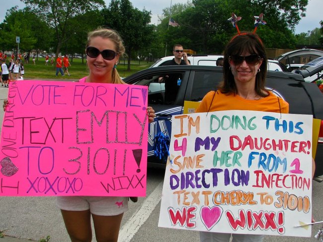 March to Meet One Direction - contestants Emily & Cheryl