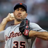 Detroit Tigers Justin Verlander pitches against the Boston Red Sox in the first inning at Fenway Park in Boston, Massachusetts May 29, 2012. Detroit Tigers Justin Verlander pitches against the Boston Red Sox in the first inning at Fenway Park in Boston, Massachusetts May 29, 2012.