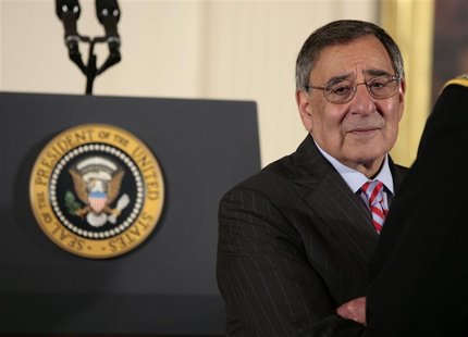 U.S. Secretary of Defense Leon Panetta waits for the arrival of U.S. President Barack Obama before beginning the Medal of Honor ceremony in U.S. Secretary of Defense Leon Panetta waits for the arrival of U.S. President Barack Obama before beginning the Medal of Honor ceremony in
