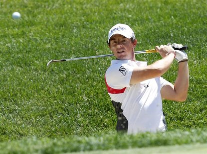 Rory McIlroy of Northern Ireland hits from the sand on the eighth hole during the Nationwide Invitational Pro-Am at the Memorial Tournament Rory McIlroy of Northern Ireland hits from the sand on the eighth hole during the Nationwide Invitational Pro-Am at the Memorial Tournament