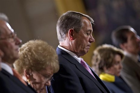 U.S. House Speaker John Boehner (R-OH) lowers his head during an event to commemorate Holocaust victims and survivors in the Capitol Rotunda U.S. House Speaker John Boehner (R-OH) lowers his head during an event to commemorate Holocaust victims and survivors in the Capitol Rotunda