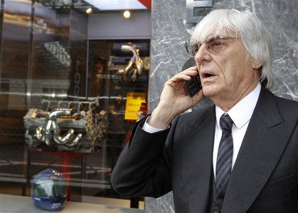 Formula One commercial supremo Bernie Ecclestone speaks on the phone during the Monaco F1 Grand Prix May 25, 2012. REUTERS/Max Rossi Formula One commercial supremo Bernie Ecclestone speaks on the phone during the Monaco F1 Grand Prix May 25, 2012. REUTERS/Max Rossi