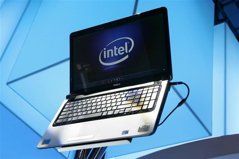 A laptop displays the Intel logo at the 2010 International Consumer Electronics Show (CES) in Las Vegas, Nevada January 7, 2010. REUTERS/Ste A laptop displays the Intel logo at the 2010 International Consumer Electronics Show (CES) in Las Vegas, Nevada January 7, 2010. REUTERS/Ste