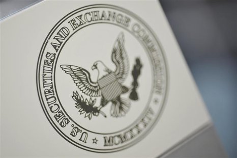 The U.S. Securities and Exchange Commission logo adorns an office door at the SEC headquarters in Washington, June 24, 2011. REUTERS/Jonatha The U.S. Securities and Exchange Commission logo adorns an office door at the SEC headquarters in Washington, June 24, 2011. REUTERS/Jonatha