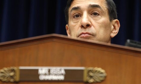 House Oversight and Government Reform Committee Chairman Darrell Issa (R-CA) listens to U.S. Attorney General Eric Holder testify during a h House Oversight and Government Reform Committee Chairman Darrell Issa (R-CA) listens to U.S. Attorney General Eric Holder testify during a h
