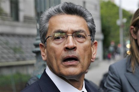 Rajat Gupta, a former Goldman Sachs Group Inc and Procter & Gamble board member, exits the Manhattan Federal Court in New York June 4, 2012. Rajat Gupta, a former Goldman Sachs Group Inc and Procter & Gamble board member, exits the Manhattan Federal Court in New York June 4, 2012.