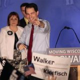 Scott Walker at his recall celebration (Reuters)