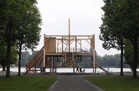 The artwork "Scaffold, 2012" by artist Sam Durant is seen at the dOCUMENTA (13) art exhibition in Kassel June 6, 2012. REUTERS/Ralph Orlowsk The artwork "Scaffold, 2012" by artist Sam Durant is seen at the dOCUMENTA (13) art exhibition in Kassel June 6, 2012. REUTERS/Ralph Orlowsk