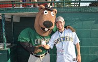 Mike Mathers throws out the first pitch at Woodchucks game 6/8/12 14