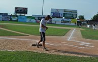 Mike Mathers throws out the first pitch at Woodchucks game 6/8/12 11