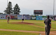 Mike Mathers throws out the first pitch at Woodchucks game 6/8/12 9
