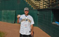 Mike Mathers throws out the first pitch at Woodchucks game 6/8/12 6