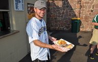 Mike Mathers throws out the first pitch at Woodchucks game 6/8/12 5