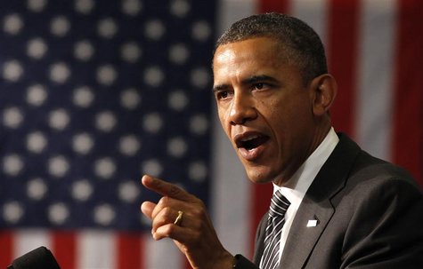 U.S. President Barack Obama speaks at a campaign fund raising event in Baltimore, Maryland June 12, 2012. REUTERS/Kevin Lamarque U.S. President Barack Obama speaks at a campaign fund raising event in Baltimore, Maryland June 12, 2012. REUTERS/Kevin Lamarque