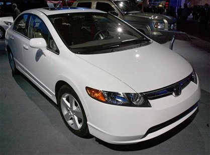 The 2006 Honda Civic, which was named 2006 North American Car of the Year, is displayed at a media preview of the North American Internation The 2006 Honda Civic, which was named 2006 North American Car of the Year, is displayed at a media preview of the North American Internation