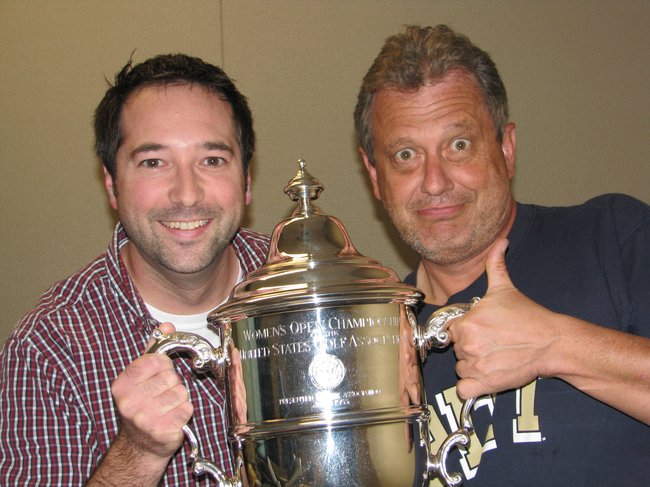 Maino & Nick with the US Women's Open Trophy