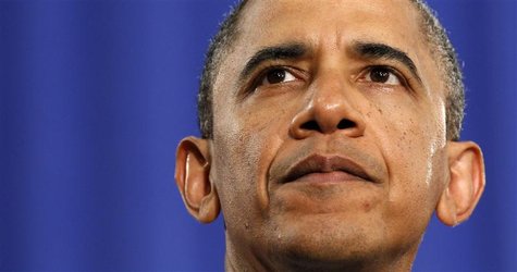 U.S. President Barack Obama looks up while speaking at a campaign event at Cuyahoga Community College in Cleveland, Ohio June 14, 2012. REUT U.S. President Barack Obama looks up while speaking at a campaign event at Cuyahoga Community College in Cleveland, Ohio June 14, 2012. REUT