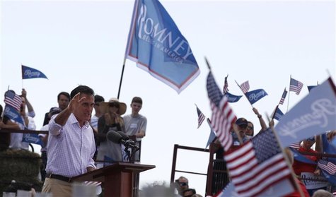 U.S. Republican Presidential candidate Mitt Romney waves to supporters at a campaign event at the Scamman Farm in Stratham, New Hampshire, J U.S. Republican Presidential candidate Mitt Romney waves to supporters at a campaign event at the Scamman Farm in Stratham, New Hampshire, J