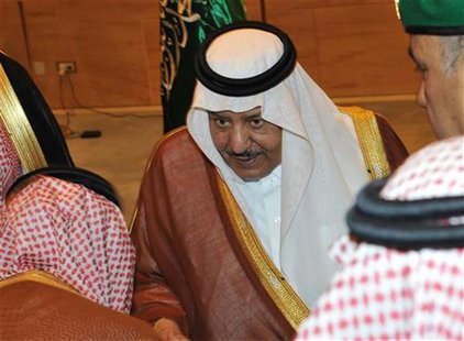 Prince Nayef bin Abdulaziz al-Saud, newly appointed Crown Prince receives citizens at the Riyadh Governor's Palace, October 29, 2011. REUTER Prince Nayef bin Abdulaziz al-Saud, newly appointed Crown Prince receives citizens at the Riyadh Governor's Palace, October 29, 2011. REUTER