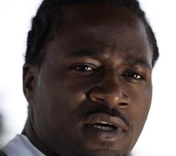 Adam "Pacman" Jones speaks at a news conference following the Dallas Cowboys' organized team activity (OTA) practice at their Valley Ranch t Adam "Pacman" Jones speaks at a news conference following the Dallas Cowboys' organized team activity (OTA) practice at their Valley Ranch t