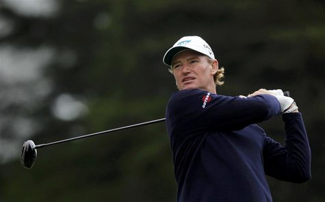 Ernie Els of South Africa hits his tee shot on the 10th hole during the final round of the 2012 U.S. Open golf tournament on the Lake Course Ernie Els of South Africa hits his tee shot on the 10th hole during the final round of the 2012 U.S. Open golf tournament on the Lake Course