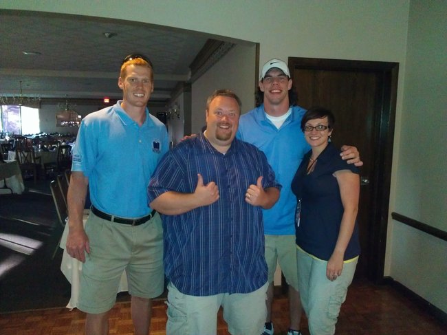 Bryan and Nikki with Green Bay Packers Tim Masthay and Tom Crabtree