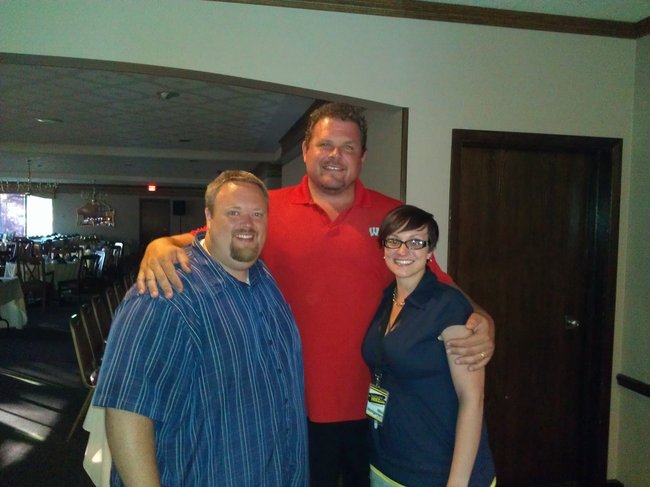 Bryan and Nikki with Wausau native, former Badger, Seahawk and Buccaneer Jerry Wunsch
