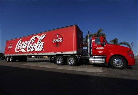 A Coca-Cola truck fills up with diesel fuel at a gas station in Carlsbad, California, March 20, 2012. REUTERS/ Mike Blake A Coca-Cola truck fills up with diesel fuel at a gas station in Carlsbad, California, March 20, 2012. REUTERS/ Mike Blake
