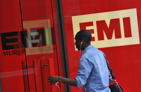 A man enters EMI offices in west London August 18, 2010. REUTERS/Toby Melville A man enters EMI offices in west London August 18, 2010. REUTERS/Toby Melville