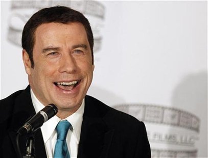 Actor John Travolta speaks during a news conference to announce the film "Gotti:Three Generations" in New York April 12, 2011. REUTERS/Brend Actor John Travolta speaks during a news conference to announce the film "Gotti:Three Generations" in New York April 12, 2011. REUTERS/Brend