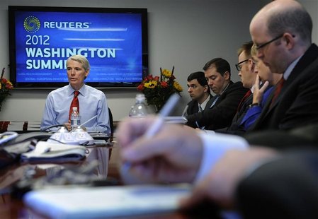 Senator Rob Portman (R-OH) (L) sits down with Reuters reporters during the Reuters Washington Summit in Washington, June 26, 2012. REUTERS/J Senator Rob Portman (R-OH) (L) sits down with Reuters reporters during the Reuters Washington Summit in Washington, June 26, 2012. REUTERS/J