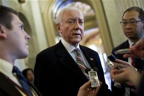Senator Orrin Hatch (R-UT) talks to reporters during a series of votes in Washington December 17, 2011. REUTERS/Benjamin Myers Senator Orrin Hatch (R-UT) talks to reporters during a series of votes in Washington December 17, 2011. REUTERS/Benjamin Myers