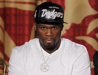 Recording artist 50 cent attends a boxing media conference at Grauman's Chinese Theater in Hollywood, California, March 1, 2012, to promote Recording artist 50 cent attends a boxing media conference at Grauman's Chinese Theater in Hollywood, California, March 1, 2012, to promote