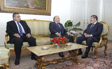 The Muslim Brotherhood's President-elect Mohamed Mursi (R) meets with Saad al-Katatni, speaker of the Egyptian parliament and senior member The Muslim Brotherhood's President-elect Mohamed Mursi (R) meets with Saad al-Katatni, speaker of the Egyptian parliament and senior member