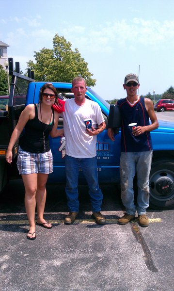 They came down from the roof for some ice cold Randall's Lemonade.
