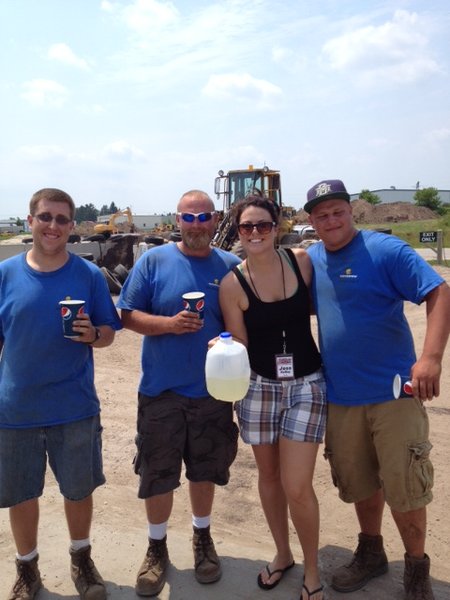 Local landscapers hard at work. Hanging with Jess Kelley for a little break.