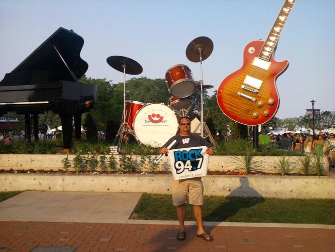 That's either a really small man, or big instruments...
