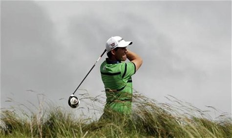 Padraig Harrington of Ireland drives off the 14th tee on the second day of the Irish Open at Royal Portrush, Northern Ireland June 29, 2012. Padraig Harrington of Ireland drives off the 14th tee on the second day of the Irish Open at Royal Portrush, Northern Ireland June 29, 2012.