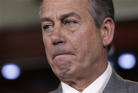 U.S. House Speaker John Boehner (R-OH) pauses at a news conference on President Barack Obama's signature healthcare law on Capitol Hill in W U.S. House Speaker John Boehner (R-OH) pauses at a news conference on President Barack Obama's signature healthcare law on Capitol Hill in W