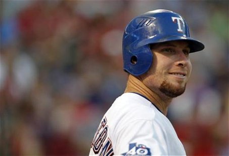 Texas Rangers Josh Hamilton stands in the on-deck circle against the Colorado Rockies in the fourth inning of their MLB interleague baseball Texas Rangers Josh Hamilton stands in the on-deck circle against the Colorado Rockies in the fourth inning of their MLB interleague baseball