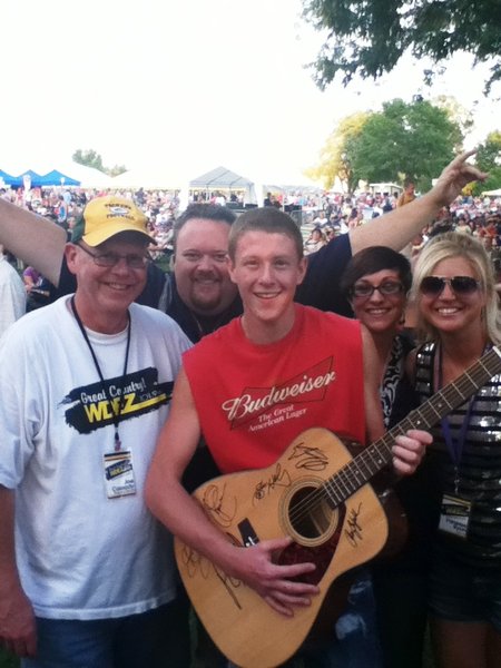 Our winner of the signed guitar from Country Fest 2012 with Joe Cassady, Bryan Scott, Vanessa Ryan and Nikki Montgomery