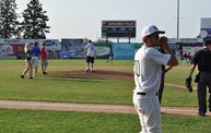 Mike Mathers throws 1st pitch at Woodchucks game 7 5 12 6