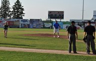 Mike Mathers throws 1st pitch at Woodchucks game 7 5 12 4