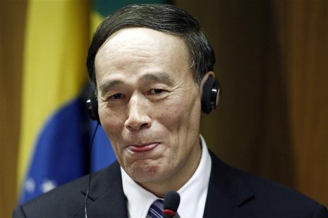 Wang Qishan, Deputy Prime Minister of China attends a news conference after meeting with the Brazil's Vice President Michel Temer at the Ita Wang Qishan, Deputy Prime Minister of China attends a news conference after meeting with the Brazil's Vice President Michel Temer at the Ita